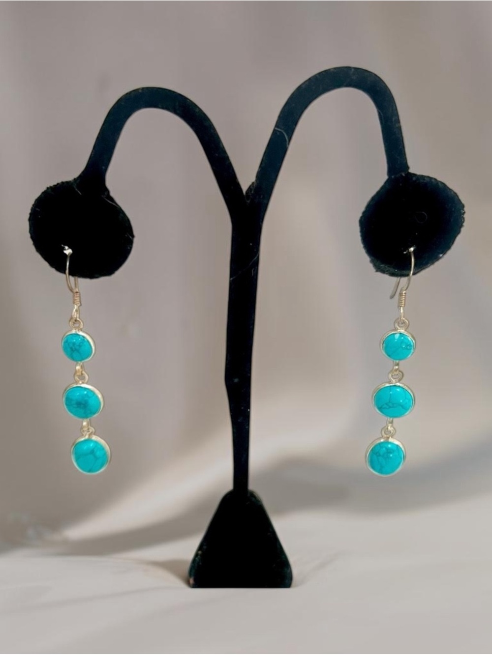 New Silver 925 Signed Turquoise Dangle Drop French hooks
Earrings!